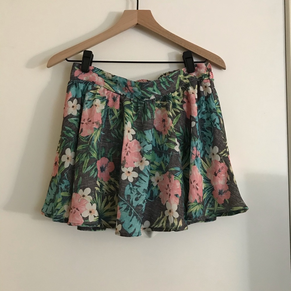 Floral Skirt with shorts under